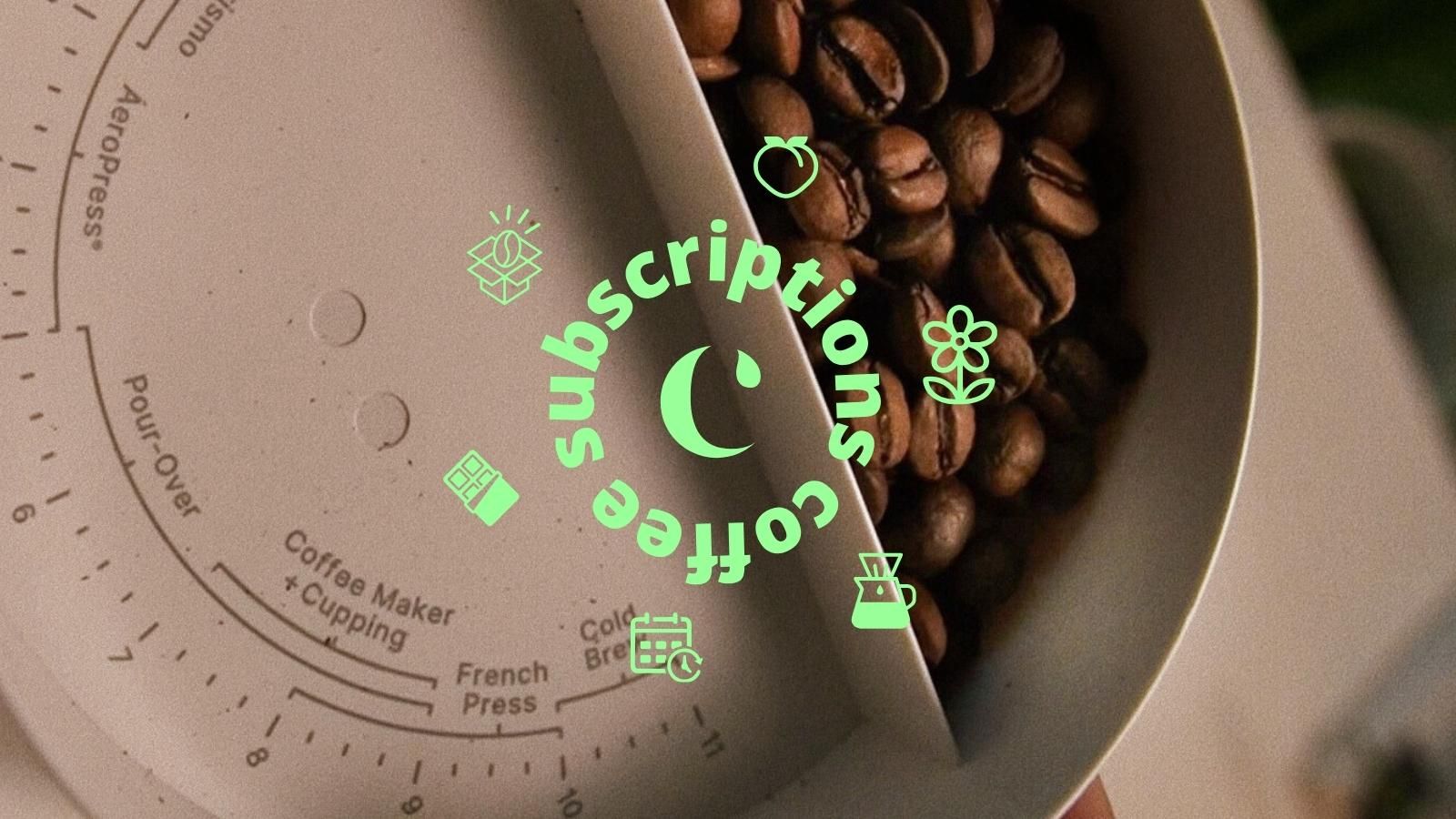Coffee subscription artwork with roasted coffee beans